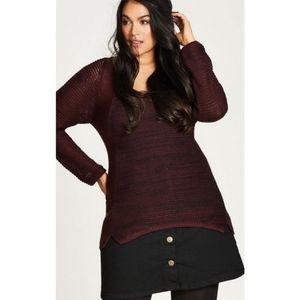 City Chic knit burgundy sweater